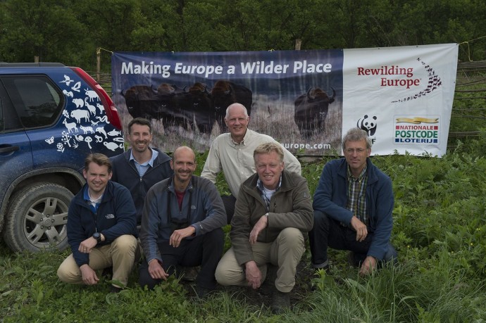 The Senior Management Team of Rewilding Europe in the Southern Carpathians rewilding area, May 2014.
